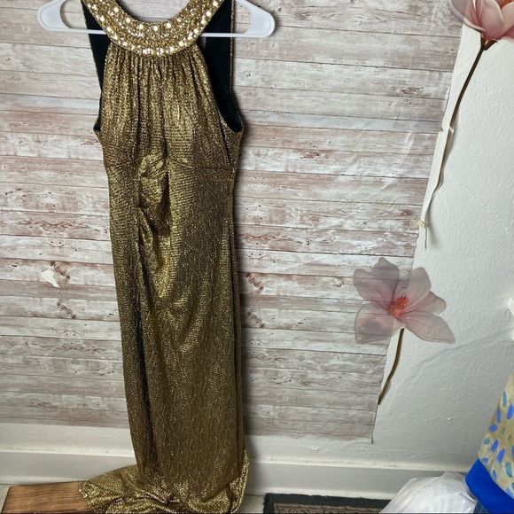 Xscape Dresses Xscape Gold Sequin Full Length Gown Size 4 Poshmark